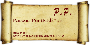 Pascus Periklész névjegykártya